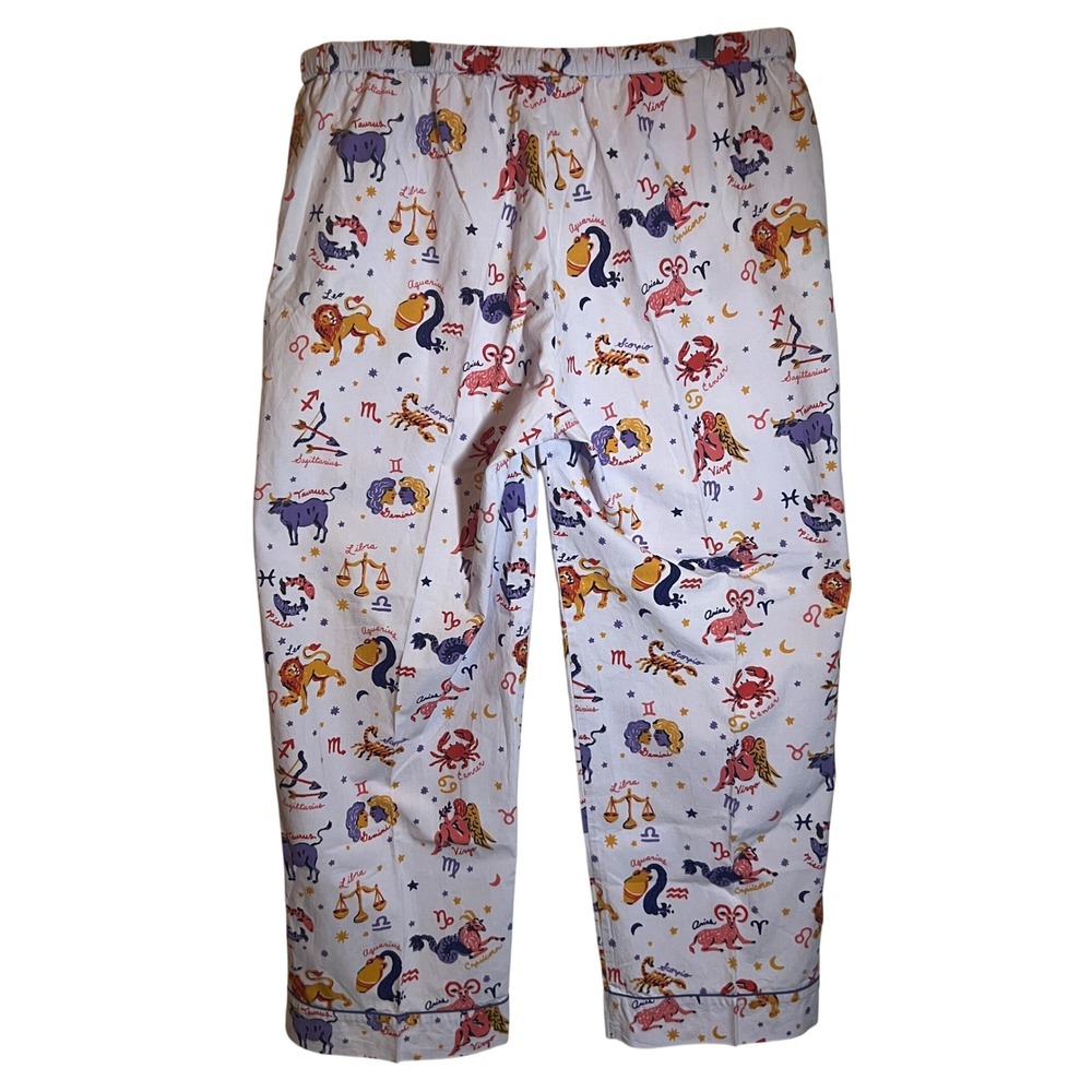Printfresh Cotton Pajama Pants in What's Your Sign Lavender Zodiac, Women's XL - Picture 3 of 15